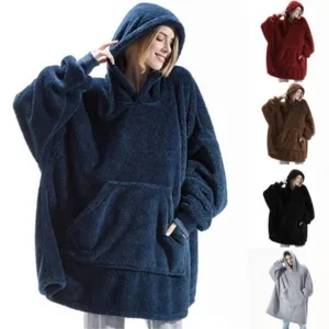 Cozy Fleece Blanket Hoodie – Oversized Snuggle Sweatshirt for Winter
